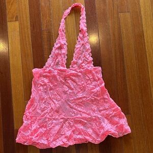 Victoria's Secret Neon Pink Lace Halter lingerie